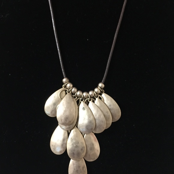 Chaps Jewelry - Chaps Multi Teardrop Faux Pearls on Silver-Tone Chain Necklace